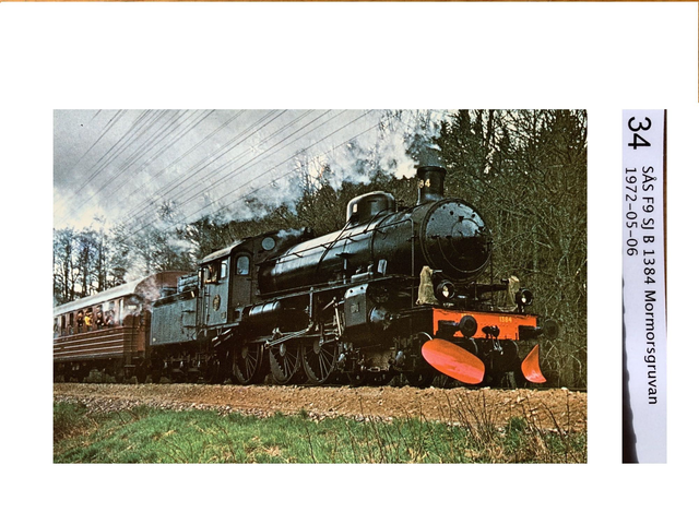 34. SÅS:s F9 SJ B1384 Mormorsgruvan 1972-05-06