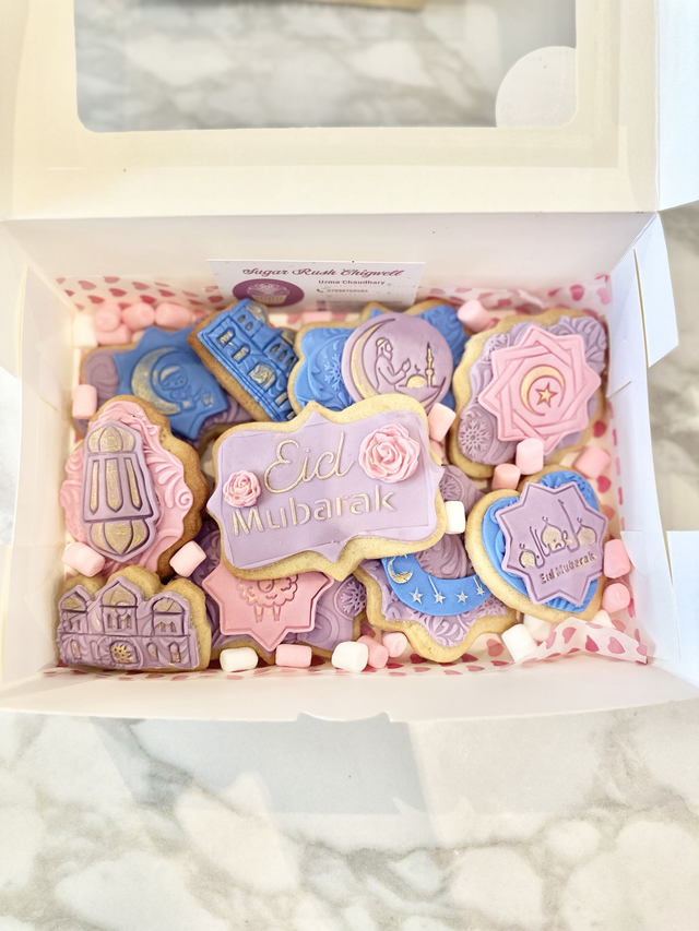 Ramadan Eid Vanilla fondant decorated Biscuits cookies gift set