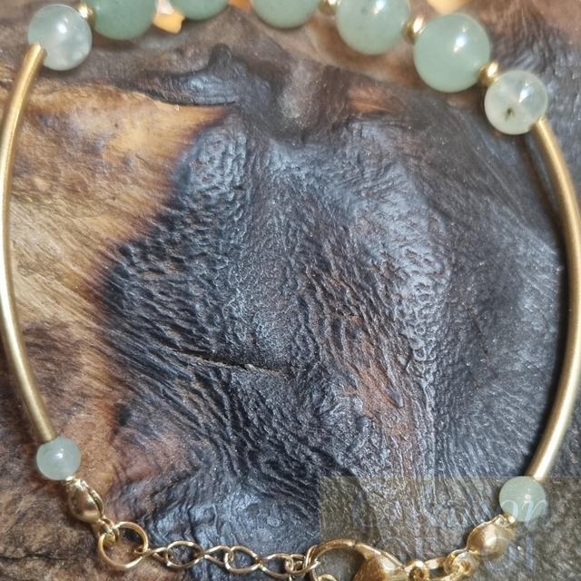 Jumelle Élégante phrénite et aventurine verte