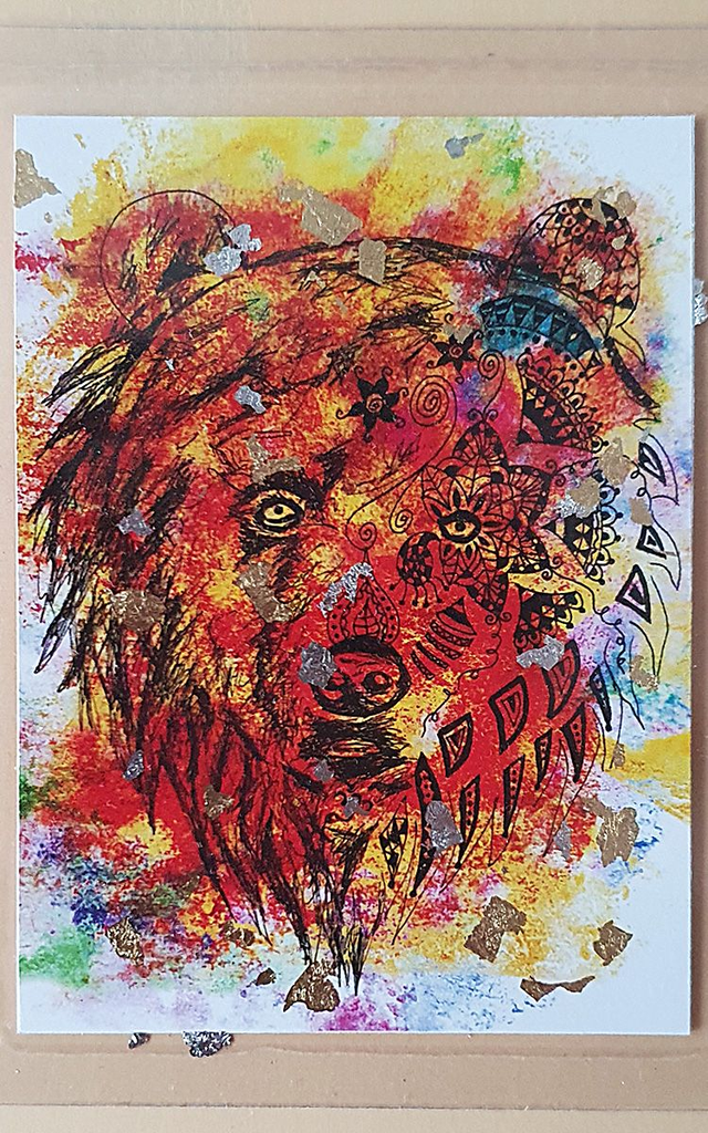 Krafttierkarte "Bär" Energiekarte programmiert mit den Eigenschaften des Krafttiers. Format A7 