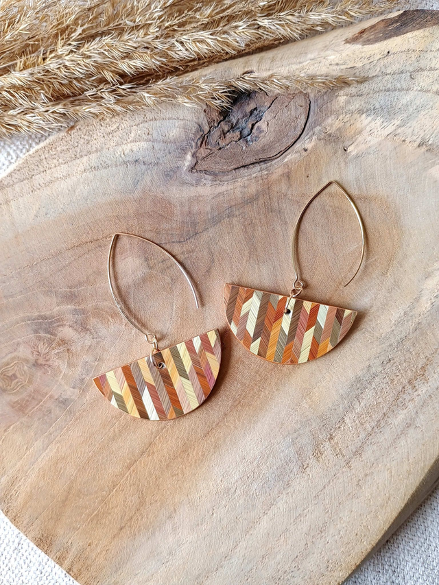 Boucles d'oreilles DEMI-LUNE Chevron