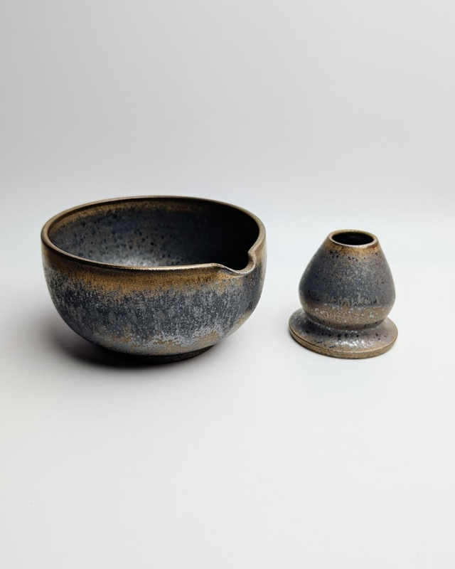 Zestaw katakuchi i chasentate "stare złoto"