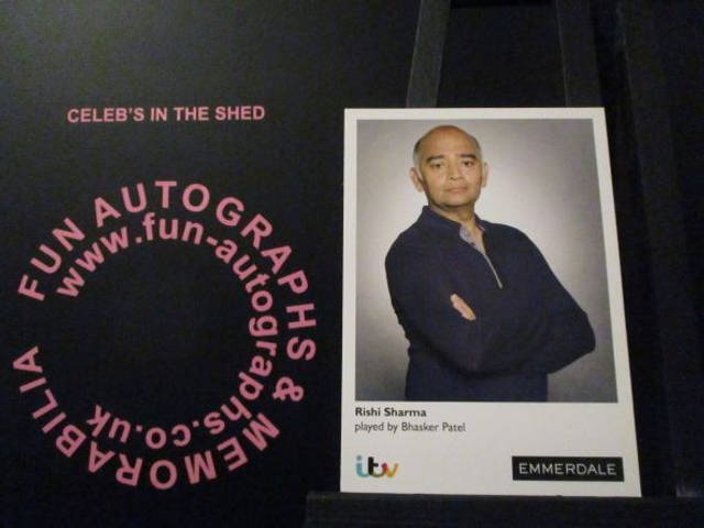 Bhasker Patel (Rishi Sharma) Original Emmerdale Coloured Itv Logo Cast Card (SEE PIC)