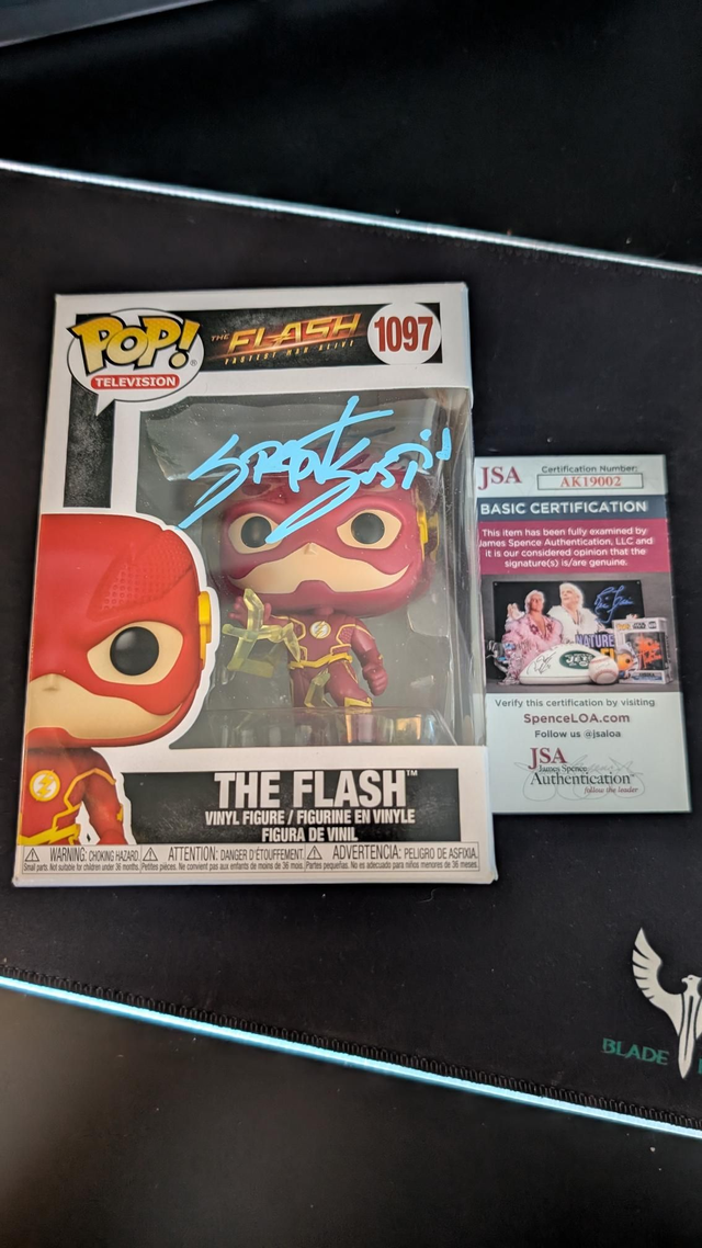 Funko Pop DC The Flash 1097 Signed By Grant Gustin with JSA COA 