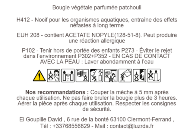 Bougie Déco - 80 grammes - "Patchouli"