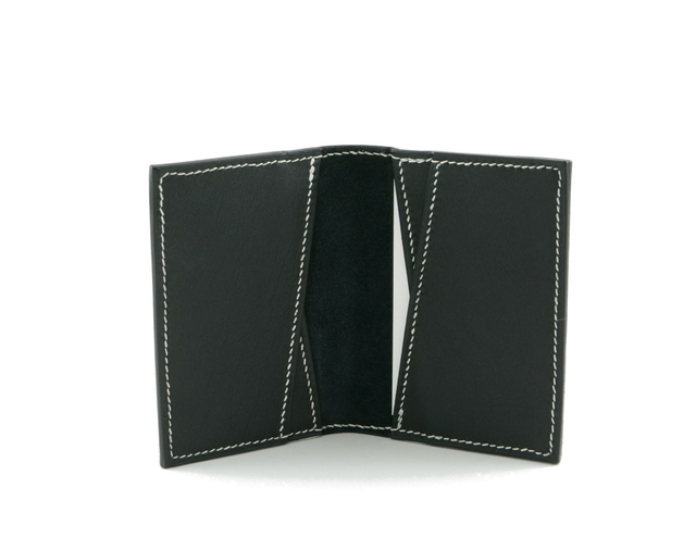 Porte-Cartes KOSATEN Noir Souple Fil Blanc