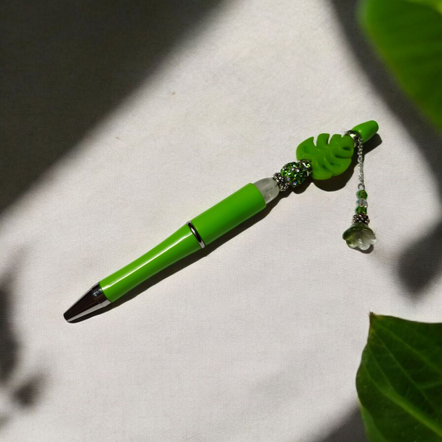 Stylo perles vert