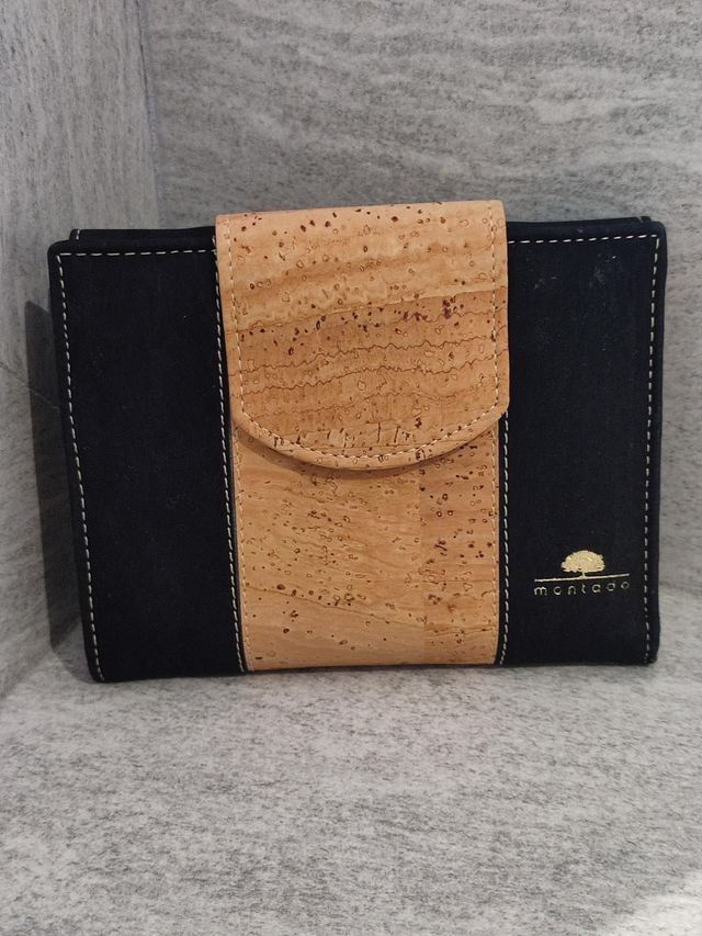 Portefeuille naturel et noir montado 