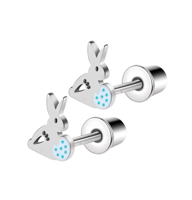 Rabbit with an Egg Mini Comfort Back Studs