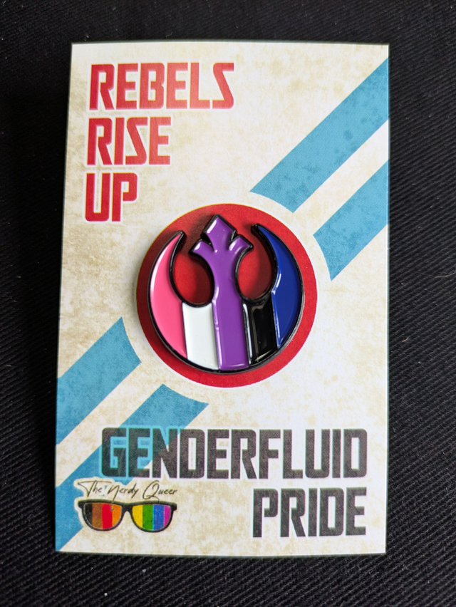 Star Wars Rebel Alliance Inspired Genderfluid Pride Soft Enamel Pin Badge