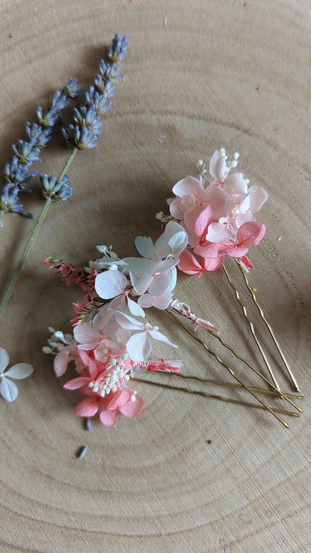 Epingles à cheveux fleurs rose bonbon, rose pastel et blanc - Lollipop