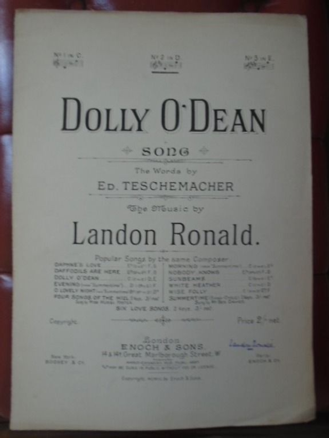 Dolly O'Dean Song Vintage sheet Music Landon Ronald
