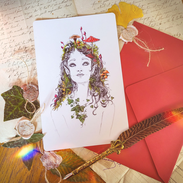 Carte &quot;Elfe aux champignons&quot;