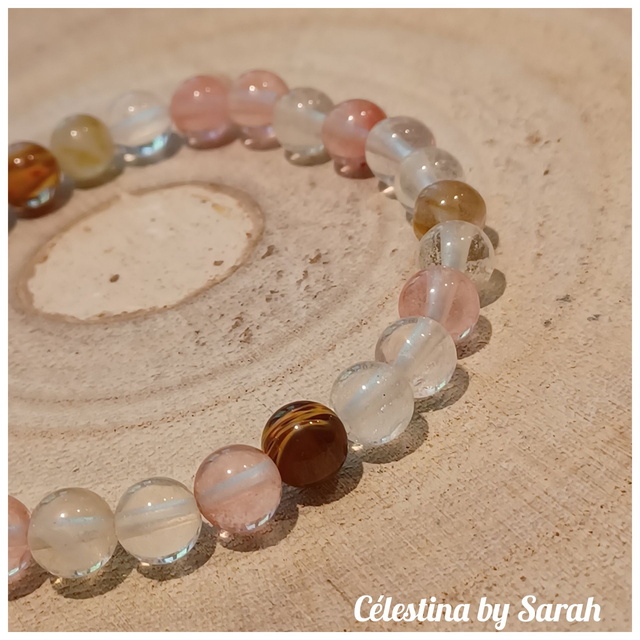Bracelet Tourmaline melon d'eau 6mm Taille Dame