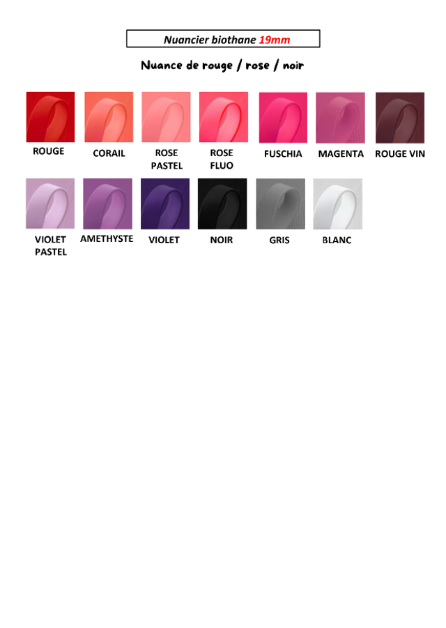 Laisse 3 points nuance de rouge / rose / noir