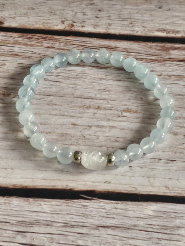 Bracelet en Aigue-marine – 6 mm