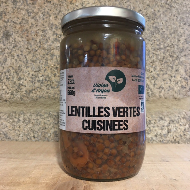 Lentilles Vertes et Carottes Cuisinées Bio - 660g
