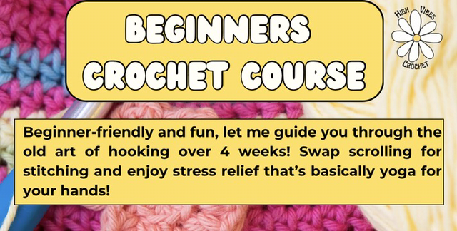 4-Week Beginners Crochet Course – Pico Lounge, Glossop  Mondays: 2nd March, 9th March, 16th &amp; 23rd March