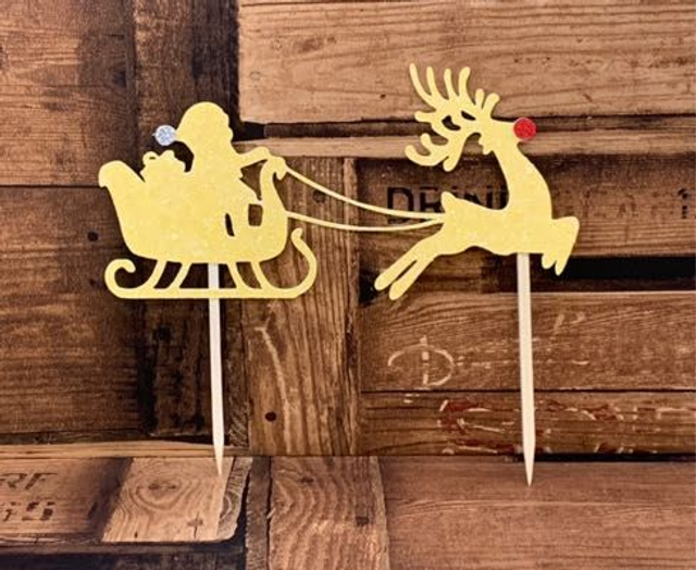 Santa Sleigh Cake Topper
