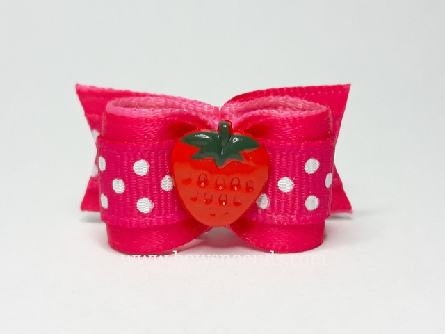 Noeud pour chien fantaisie -fraise-été