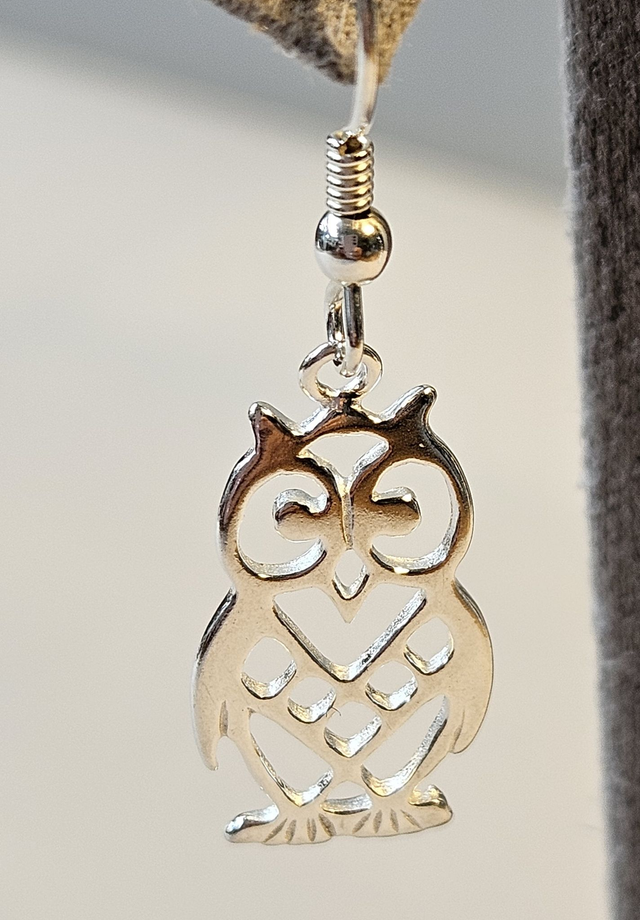 Sterling silver owls on sterling silver hooks 