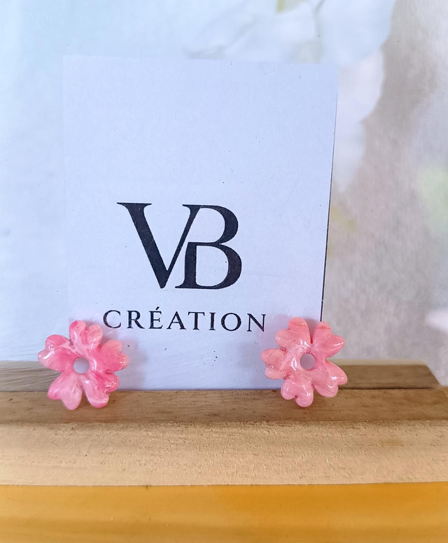 Pampilles petit modèle marbrées roses opaques