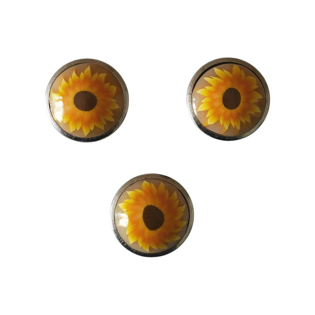 Bouton pression tournesol jaune