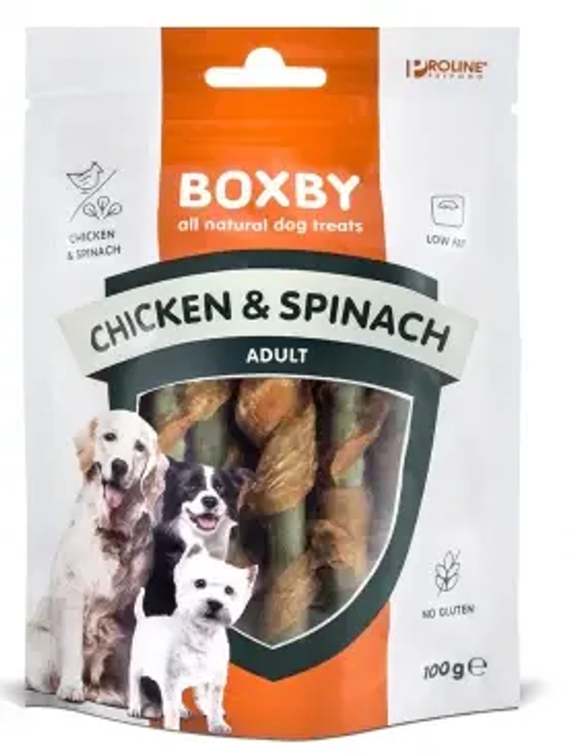 Boxby Chicken & Spinach Sticks 100g