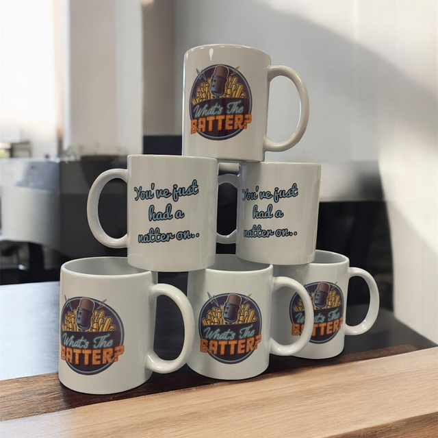 5 custom printed mugs