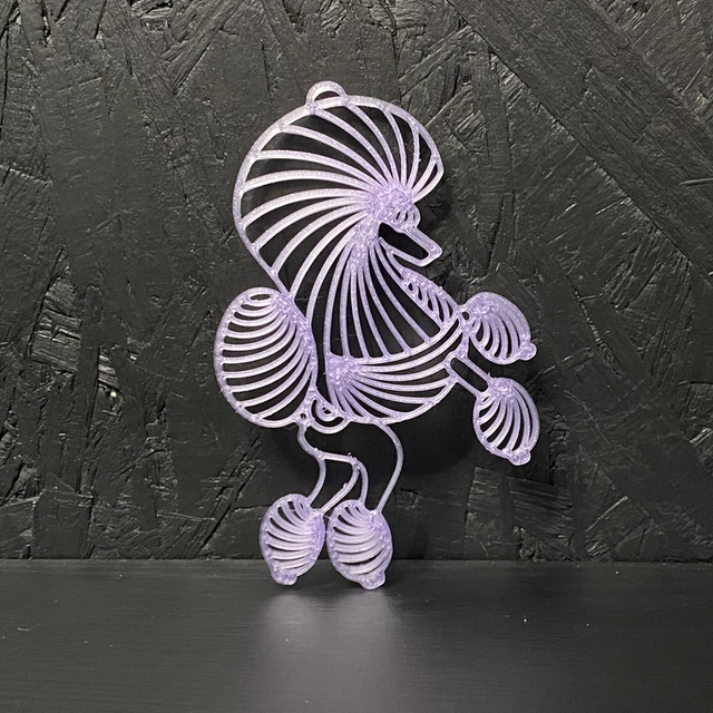 3D - Poodle Continental Translucent Violet