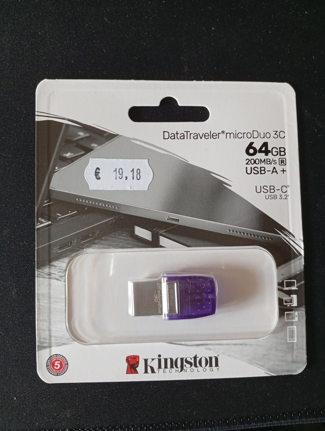Clé USB-C 3.2 Kingston DataTraveler MicroDuo 3C - 64Go