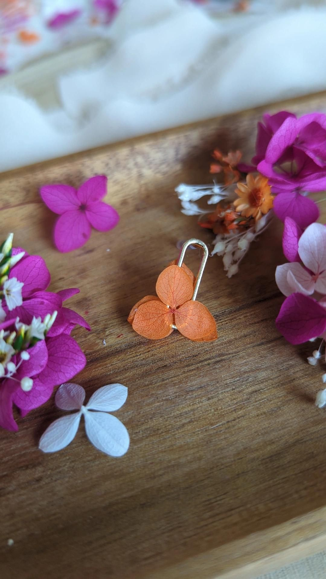 Boucles d'oreilles puces d'hortensia - Différents coloris