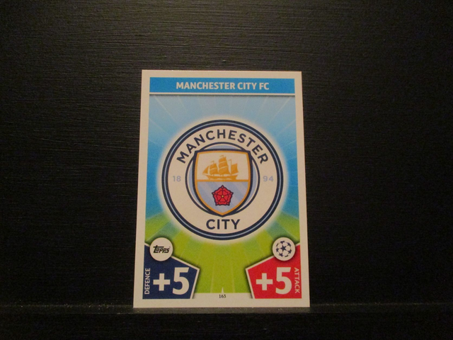 Manchester City Fc - UEFA Champions League Match Attax 2017/18 Original Trading Card #163