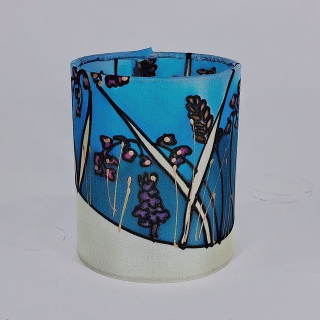 Sea grass hand painted silk tealight holder  
