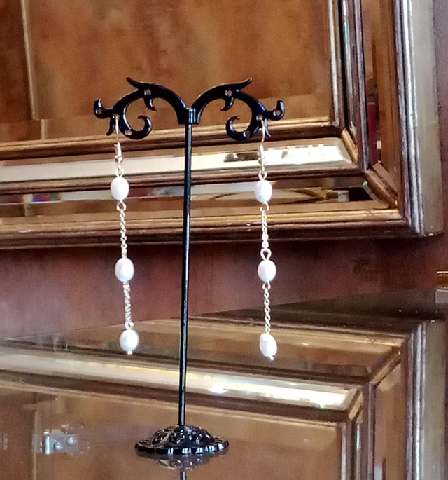 Boucles d'oreilles perles de culture vermeil 