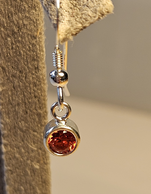 Orange topaz cubic zirconia sterling silver hooks 