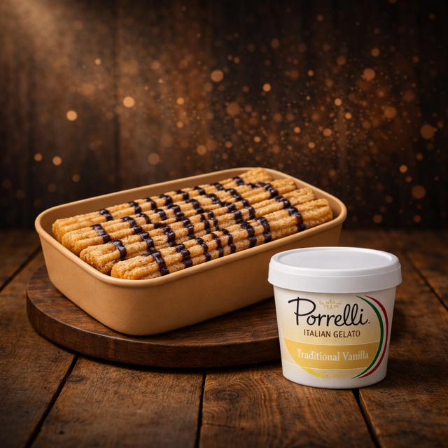 Cinnamon Churros with Ice Cream