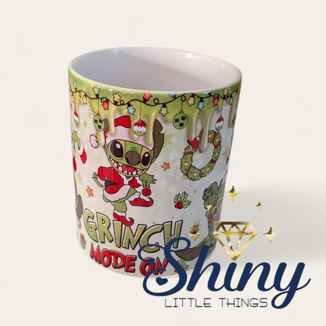 11oz Heart Handle Stitch Grinch Mug