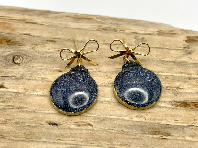 Black Bow Stud Baubles 