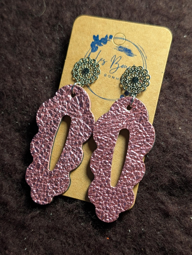 Boucles d'oreilles Charlotine rose irisé ch007