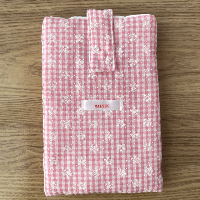 Housse de livre vichy rose (poche)