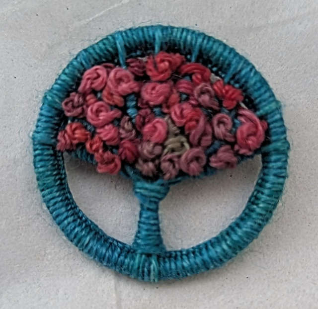 Dorset Button Brooch russet. 