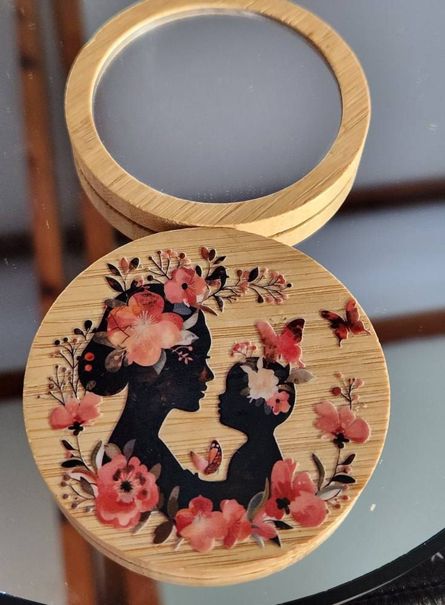 Miroir de poche personnalisé / Cadeau personnalisé maman