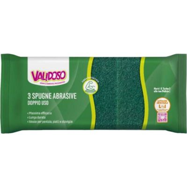 VALIDOSO SPUGNE ABRASIVE DOPPIO USO/3PZ
