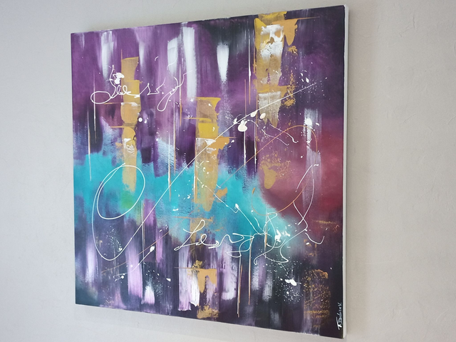 Art contemporain tableau peinture acrylique sur toile œuvre originale 80 x 80