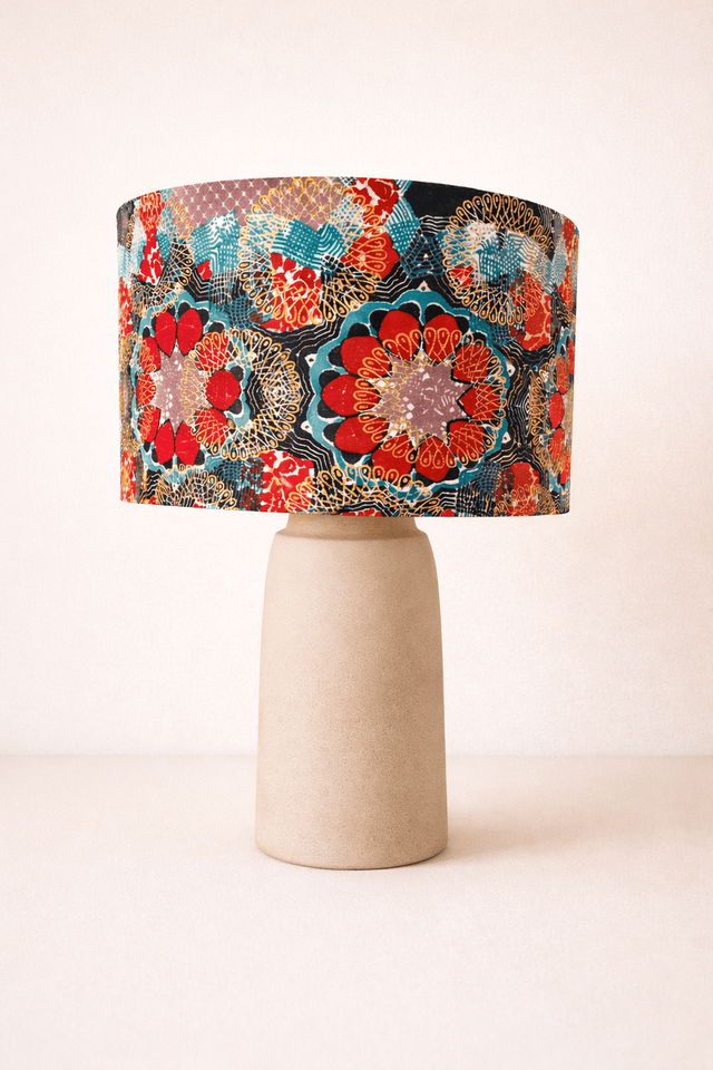 Abat-jour en Wax bleu, rouge, or