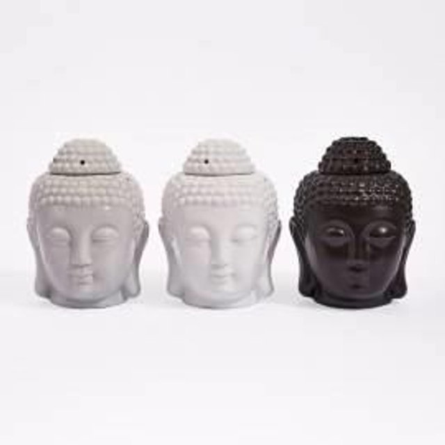 Grey Buddha Head Tea Light Burner 