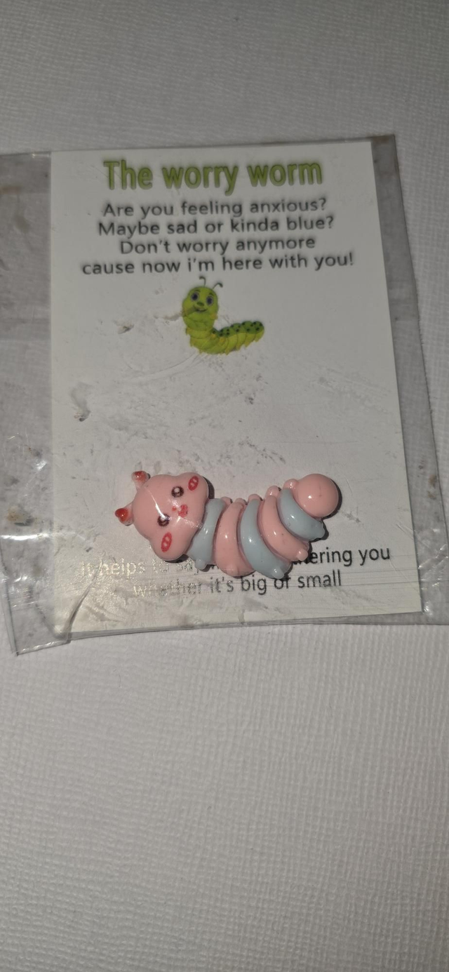 Worry worm pink blue