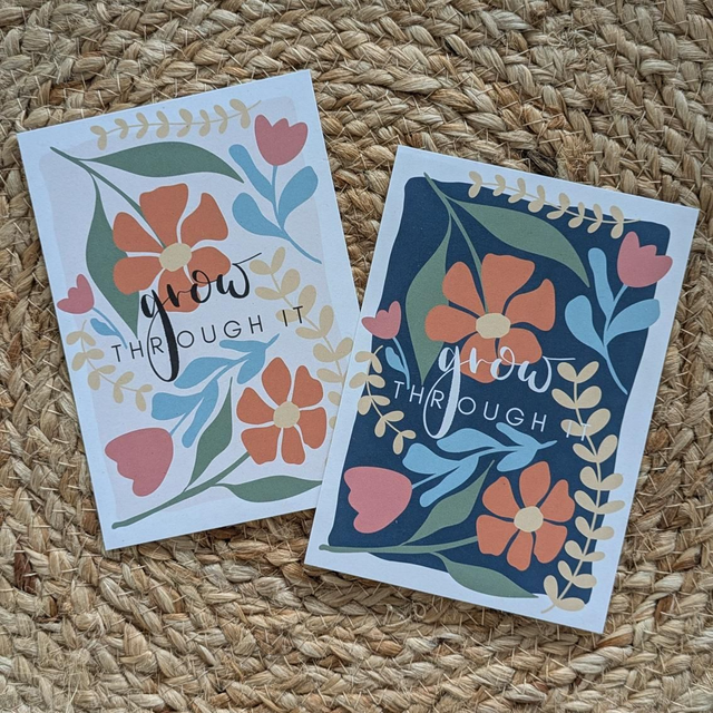 Postkarte "grow" gedruckt