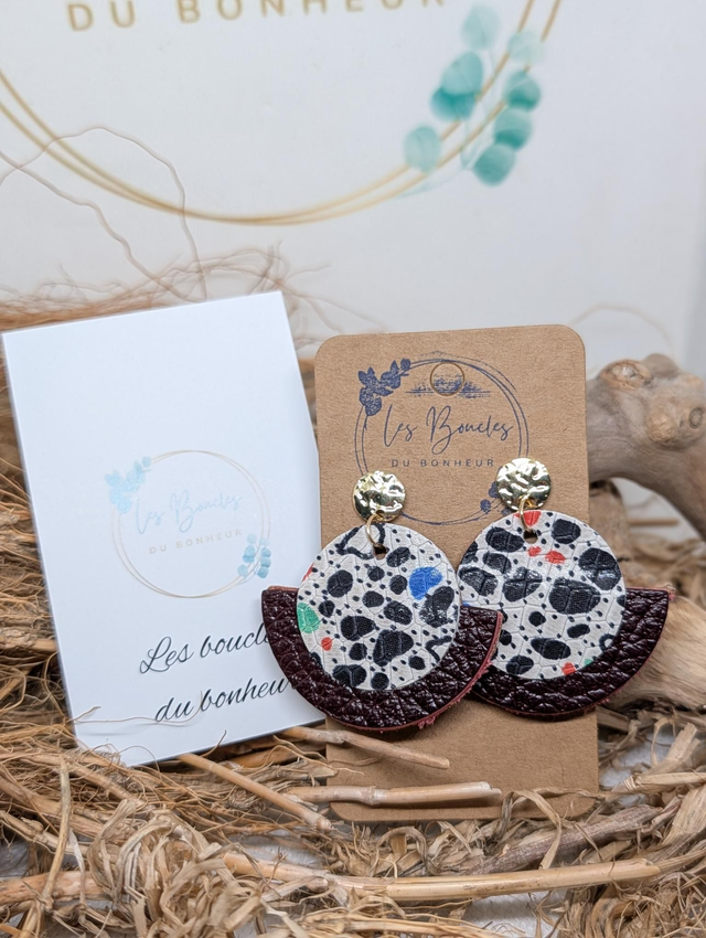 Boucles d'oreilles Dona bordeaux multicolore do079